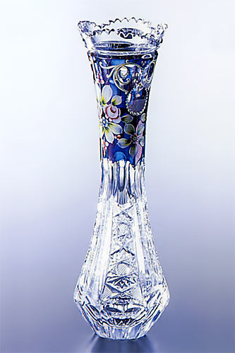 ボヘミアガラス - ラスカ ブルーラスターローズ - 伝統工芸 - 贈答ギフト記念品
