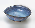 萩焼 鉢 山根清玩 藍流楕円鉢