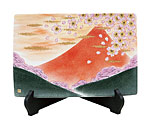 九谷焼 10号飾皿 富士に桜（皿立付）