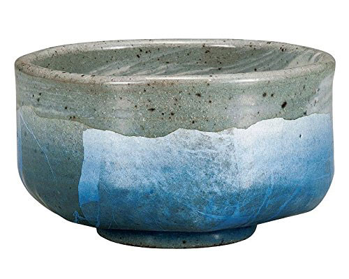 九谷焼 抹茶碗 銀彩ブルー