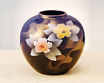  九谷焼 6号 花瓶 フラワーベース 銀山茶花