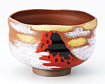  九谷焼 抹茶碗 赤富士