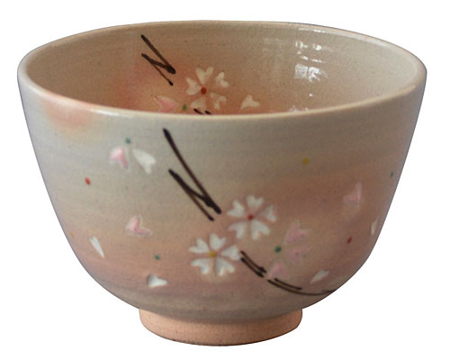 京焼・清水焼 関窯 抹茶碗 粉引桜