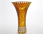 マイセンクリスタル 花瓶（アンバー） 30cm