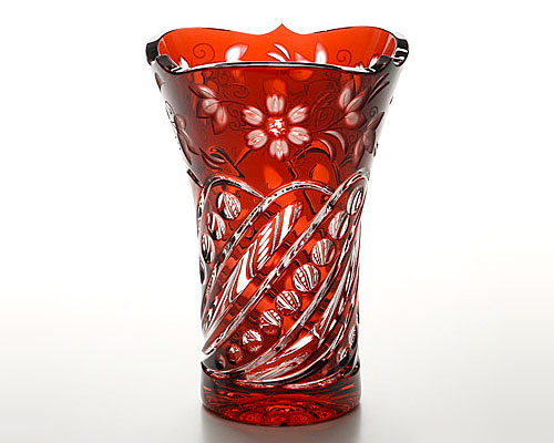 マイセンクリスタル 花瓶（レッド） 26cm ANT
