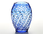 マイセンクリスタル 花瓶（ライトブルー） 26cm