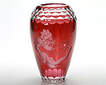 マイセンクリスタル ドラゴン 花瓶 （レッド） 26cm