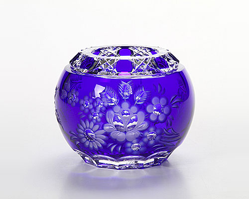 マイセンクリスタル 花瓶ラウンド（ブルー） 10cm MFO