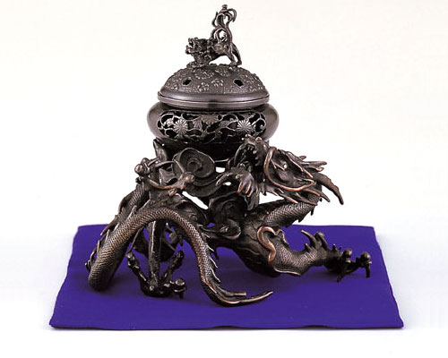 高岡銅器 銅製 香炉 吉祥龍