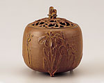 高岡銅器 銅製 香炉 杜若文 青銅色