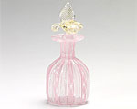 ベネチアガラス バラリン 香水瓶 角 ピンク×ホワイト