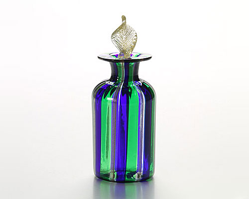 ベネチアガラス カンパネラ 香水瓶 丸型 ストライプ