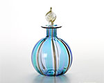 ベネチアガラス カンパネラ 香水瓶（M） ラウンド型 ブルー×ライトブルー